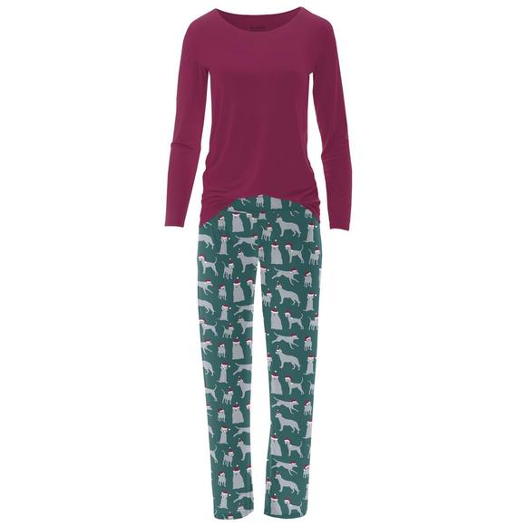 Kickee Pants Short Sleeve Graphic Tee Pajama Set - Dew Paddles and Canoe main image 0